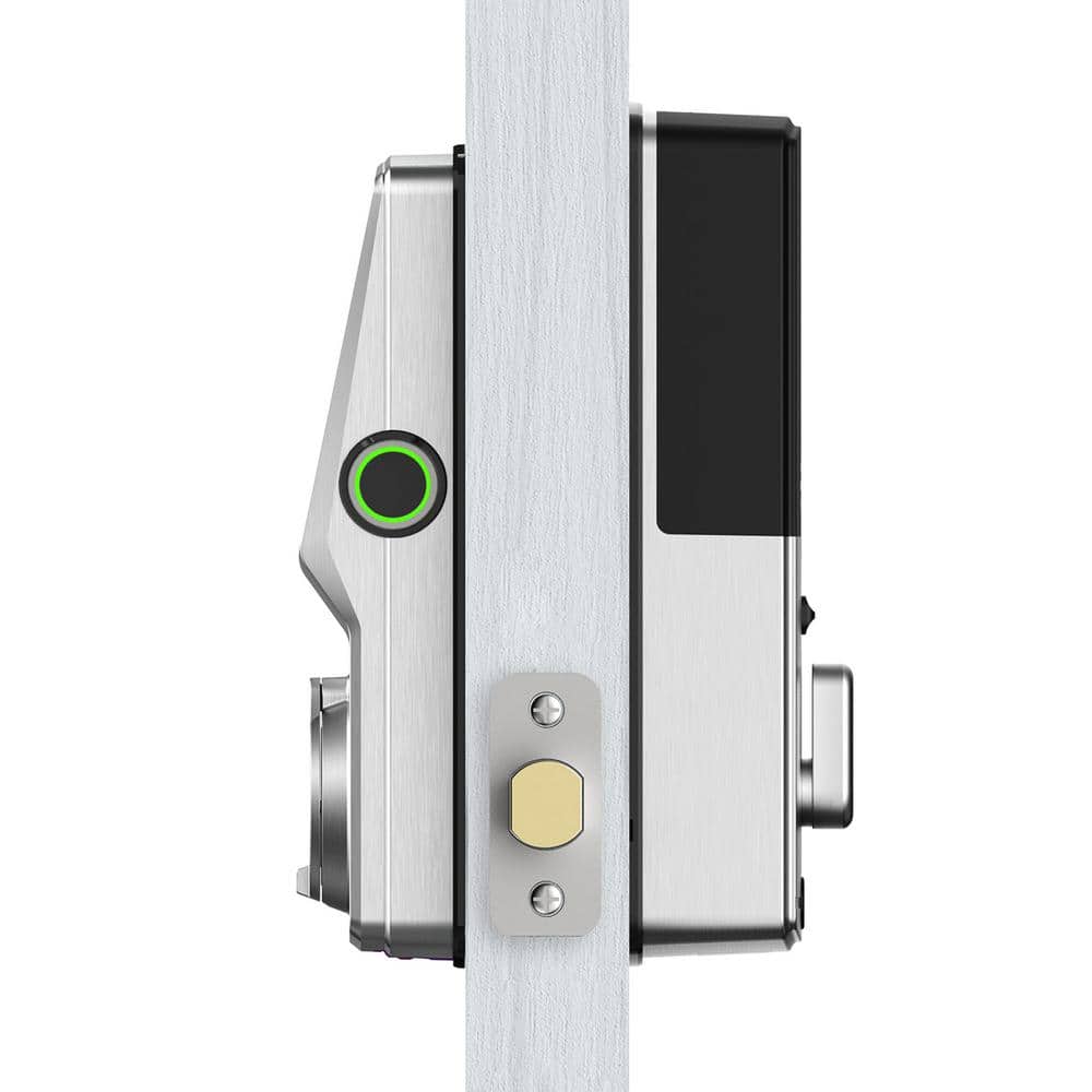 Lockly Secure Pro Satin Nickel Deadbolt WiFi Smart Lock with 3D Fingerprint, Hack-proof Keypad, Mobile app, Alexa/Hey Google