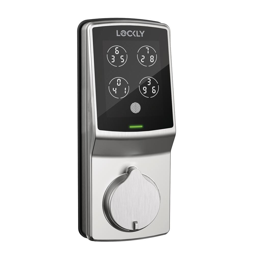 Lockly Secure Pro Satin Nickel Deadbolt WiFi Smart Lock with 3D Fingerprint, Hack-proof Keypad, Mobile app, Alexa/Hey Google