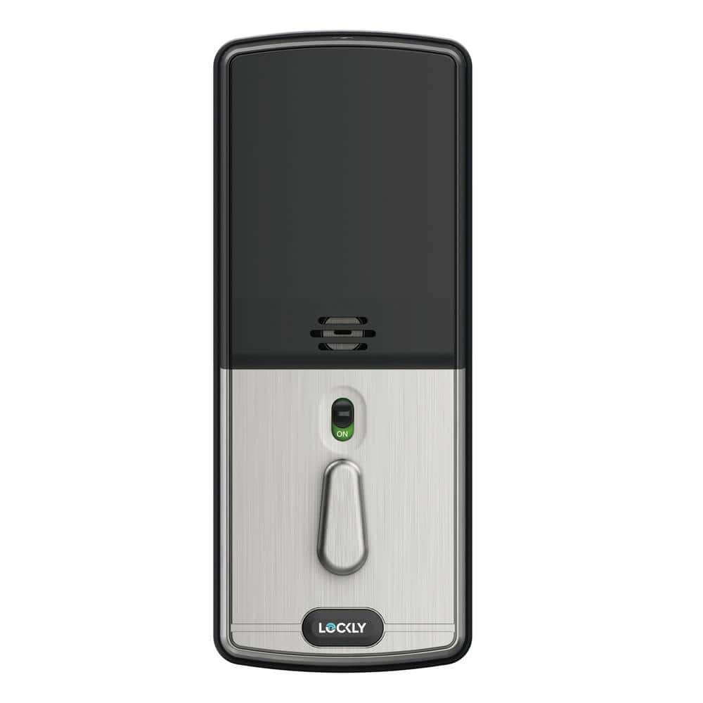 Lockly Vision Satin Nickel Deadbolt WiFi Smart Lock with Video Doorbell, Fingerprint, Keypad, App, Voice Control, 2-Way Audio