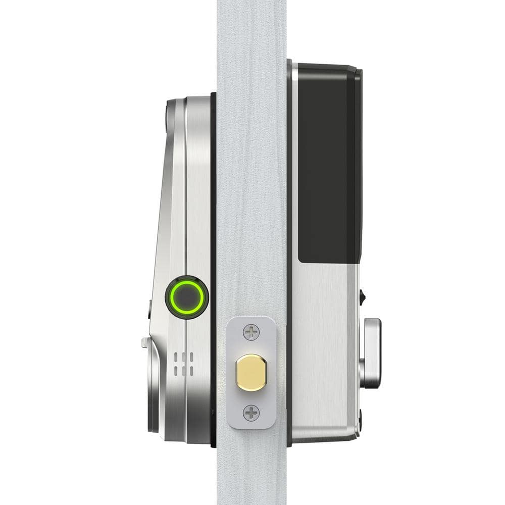 Lockly Vision Satin Nickel Deadbolt WiFi Smart Lock with Video Doorbell, Fingerprint, Keypad, App, Voice Control, 2-Way Audio
