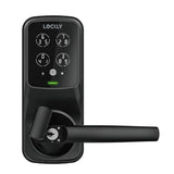 Lockly Secure Plus Matte Black Smart Touchscreen Hack-proof Keypad Door Latch Lock with Biometric Fingerprint and Bluetooth