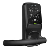 Lockly Secure Plus Matte Black Smart Touchscreen Hack-proof Keypad Door Latch Lock with Biometric Fingerprint and Bluetooth