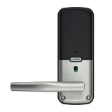 Lockly Secure Plus Satin Nickel Smart Touchscreen Hack-proof Keypad Door Latch Lock with Biometric Fingerprint and Bluetooth