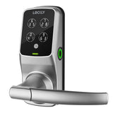 Lockly Secure Plus Satin Nickel Smart Touchscreen Hack-proof Keypad Door Latch Lock with Biometric Fingerprint and Bluetooth