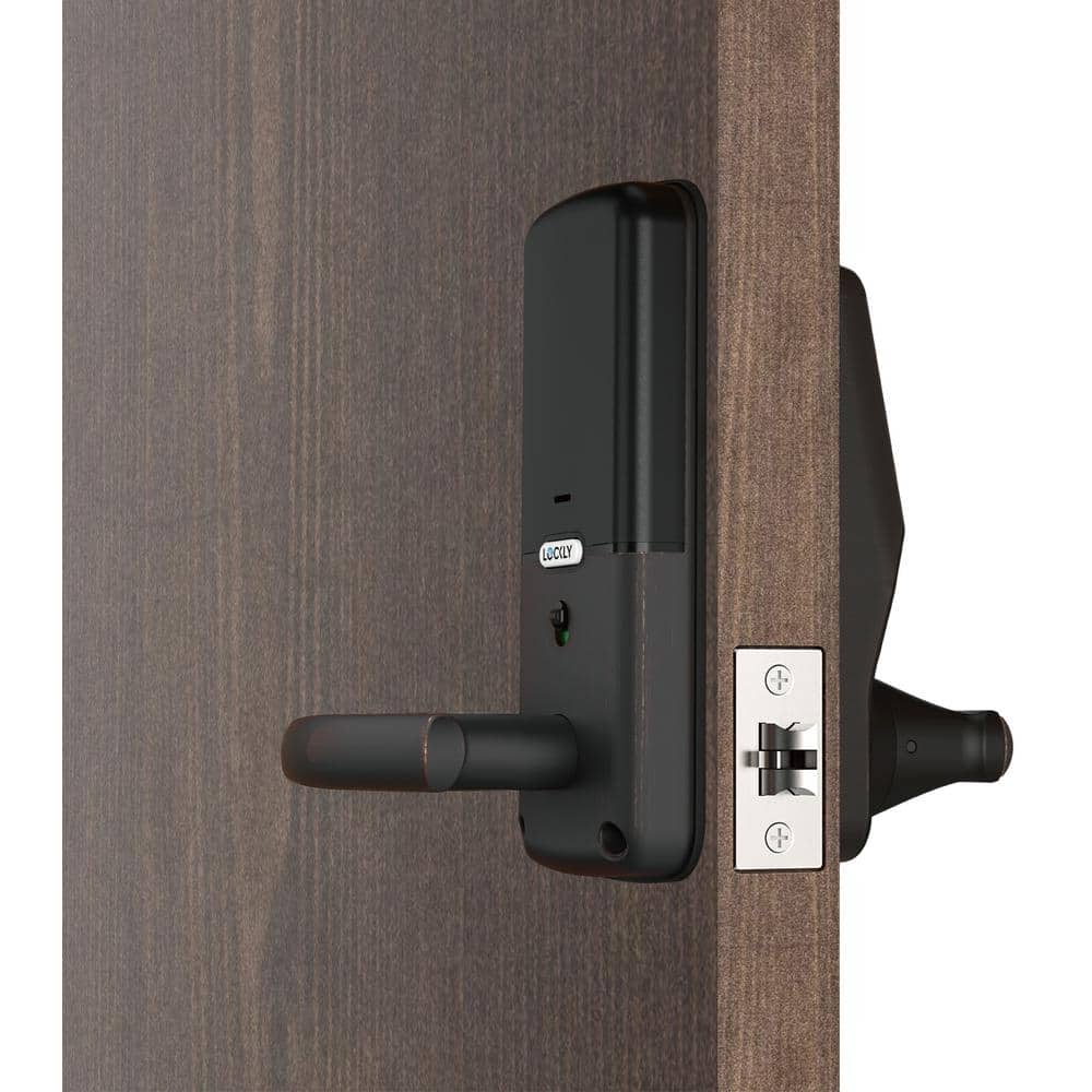 Lockly Secure Pro Venetian Bronze Smart WiFi Mobile App Control Lever Latch, 3D Fingerprint, Keypad, Works w/ Hey Google/Alexa