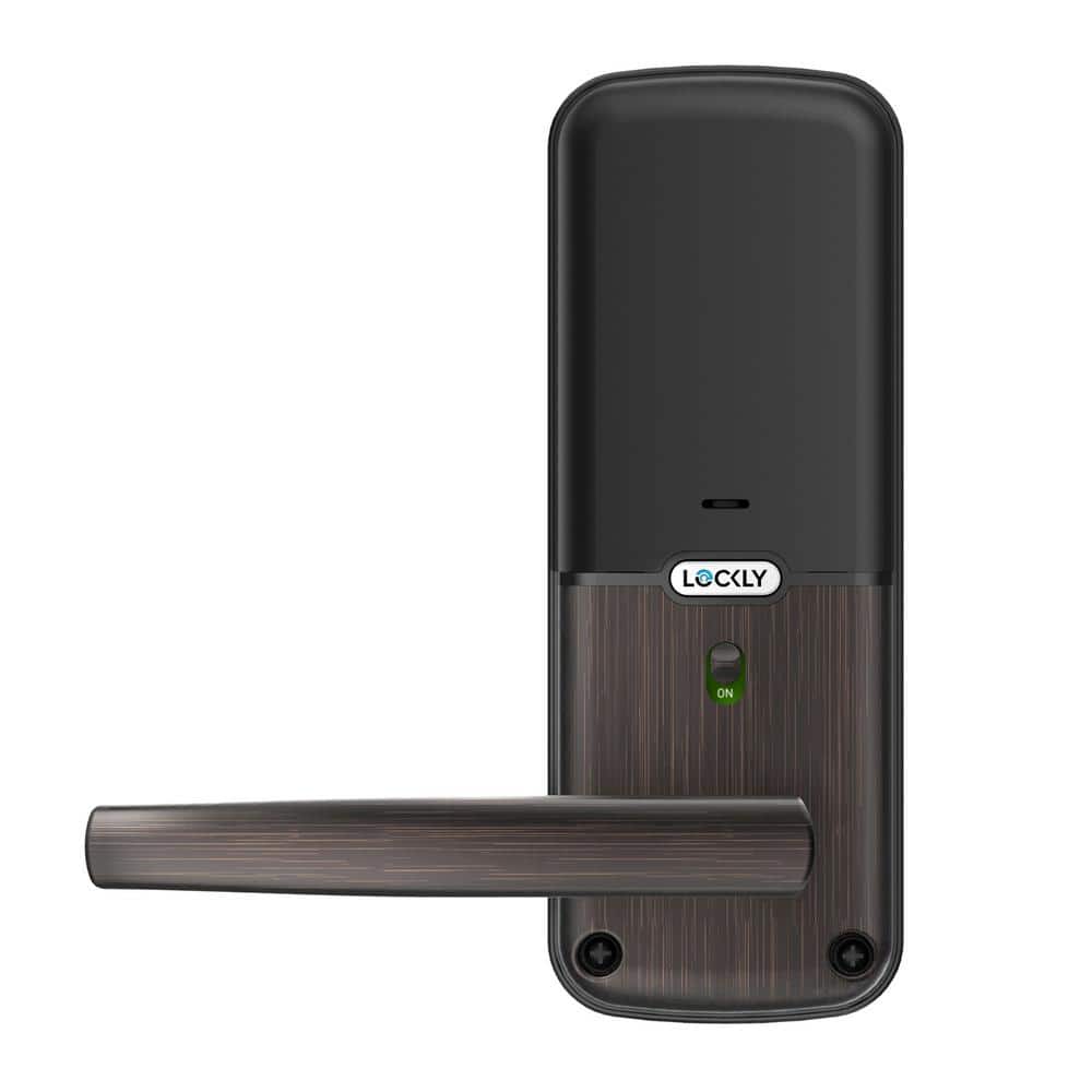 Lockly Secure Pro Venetian Bronze Smart WiFi Mobile App Control Lever Latch, 3D Fingerprint, Keypad, Works w/ Hey Google/Alexa