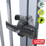 LOKKLATCH Black Polymer and Stainless Steel Premium Two-way Magnetic Self-latching Fence Gate Latch