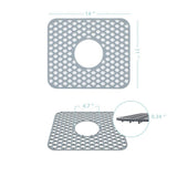 LORDEAR Silicone Kitchen Sink Bottom Grid, 14x11 Inch, Grey