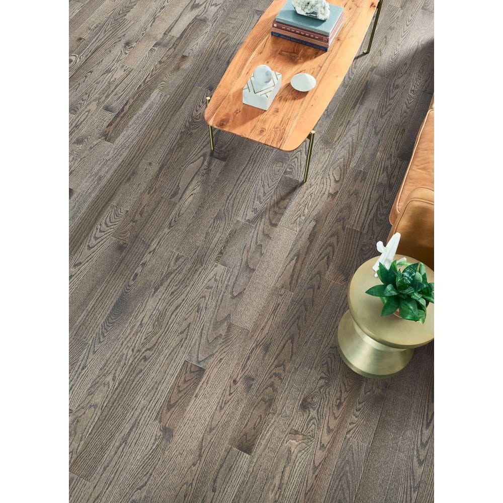 Bruce Plano Low Gloss Gray Oak 3/4 in. T x 4 in. W Smooth Solid Hardwood Flooring (18.5 sq.ft./ctn)