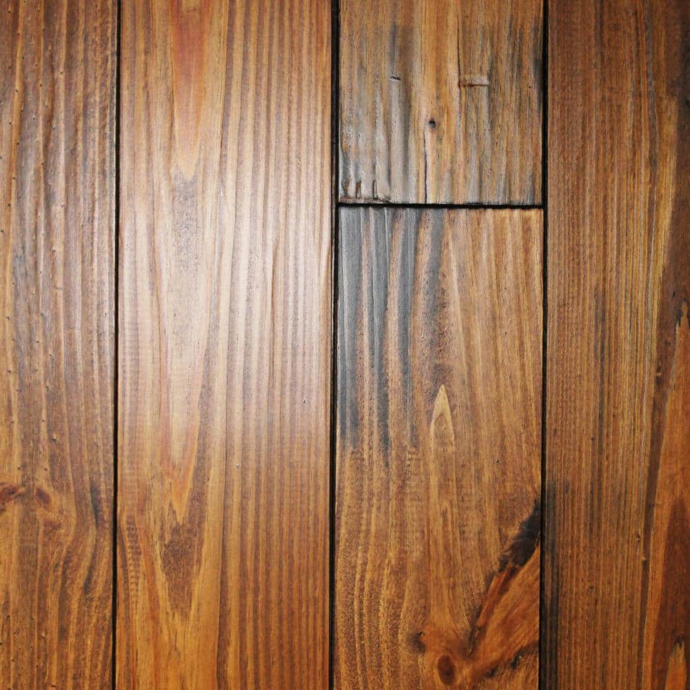 Roasted Pine 3/4 in. T x 5-1/8 in. W Hand Scraped Solid Hardwood Flooring (23.3 sq.ft./ case)