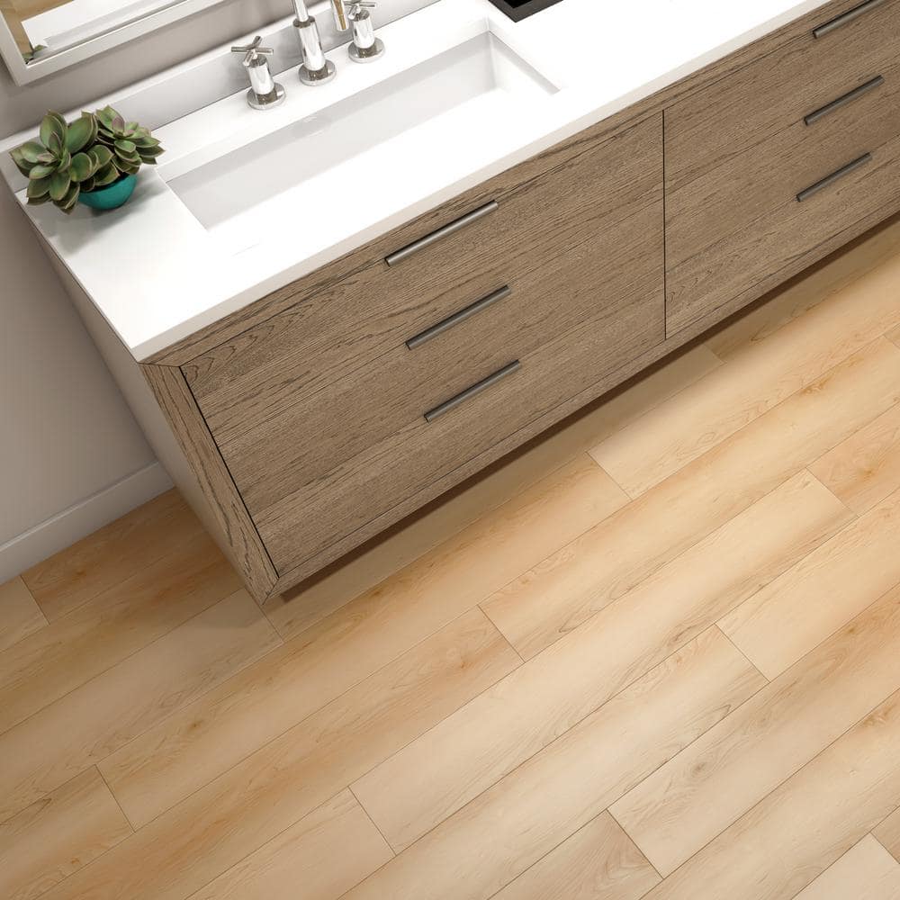 DuraDecor Liz Marie's Luau Blonde 20 MIL x 7 in. W x 48 in. L Click Lock Waterproof Luxury Vinyl Plank Flooring (23.2 sqft/case)