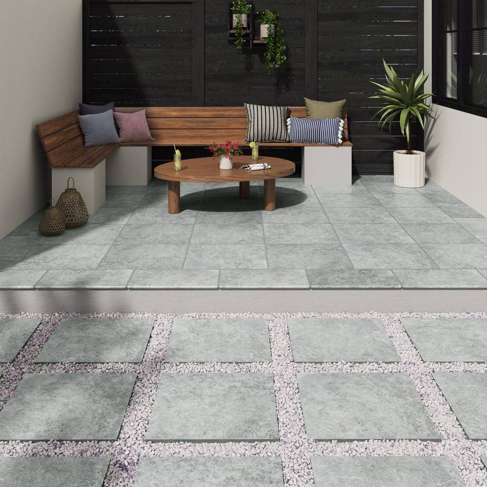 MSI Lunar Silver 2 cm. x 24 in. x 48 in. Matte Porcelain Stone Look Paver Tile (56 sq. ft. / pallet)