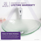 ANZZI Craft Deco-Glass Bathroom Vessel Sink, 21 x 14.25 x 6.375 in, Lustrous Frosted Finish