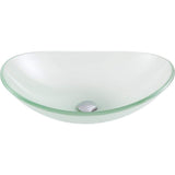ANZZI Craft Deco-Glass Bathroom Vessel Sink, 21 x 14.25 x 6.375 in, Lustrous Frosted Finish