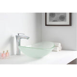 ANZZI Craft Deco-Glass Bathroom Vessel Sink, 21 x 14.25 x 6.375 in, Lustrous Frosted Finish