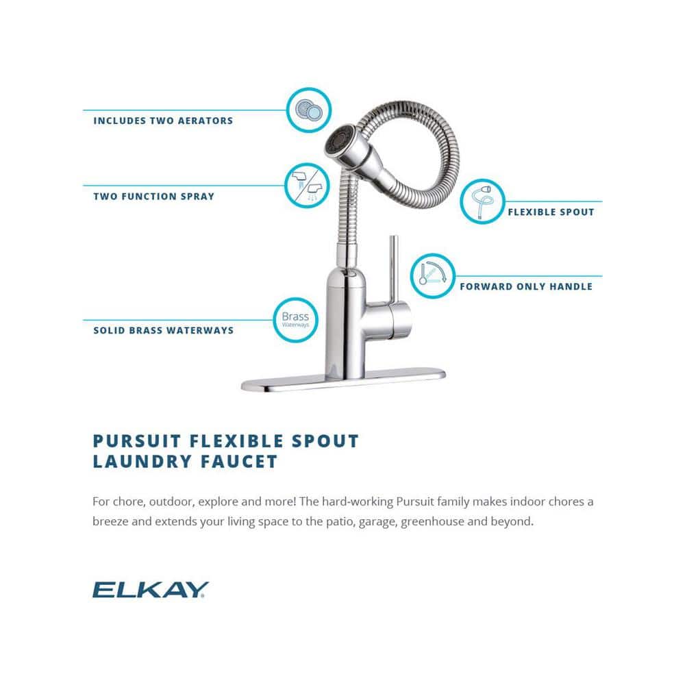Elkay Pursuit Lustrous Steel Laundry Utility Faucet