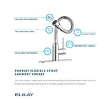 Elkay Pursuit Lustrous Steel Laundry Utility Faucet
