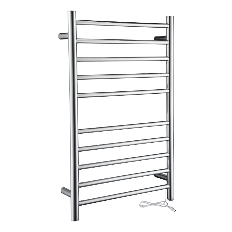 ANZZI Bali Series 10-Bar Stainless Steel Wall Mounted Electric Towel Warmer, Polished Chrome, 20 x 31.5 in