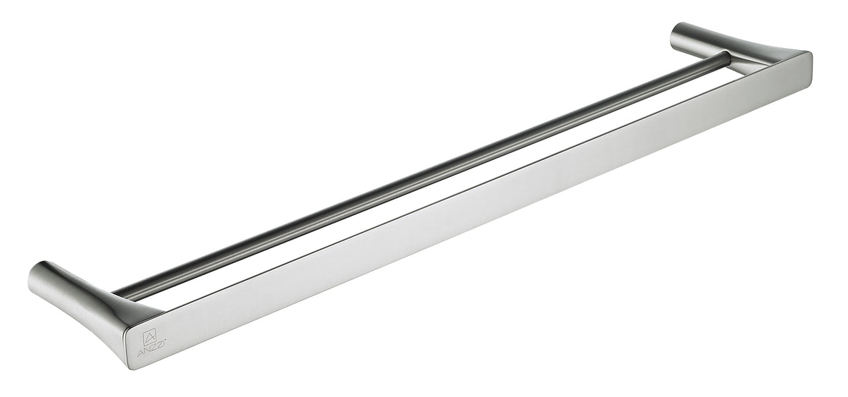 ANZZI Caster 3 Series 20 in. Double Towel Bar in Brushed Nickel