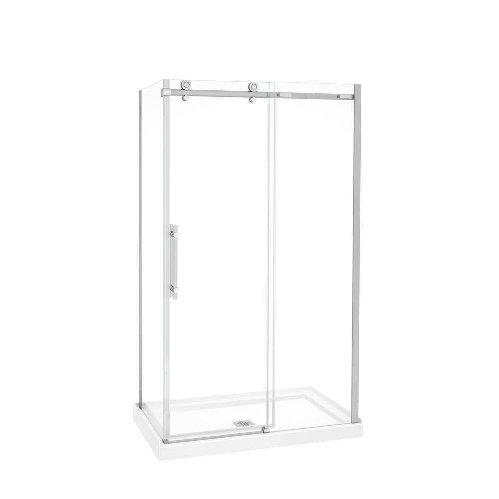 MAAX Odyssey SC 48 in. x 32 in. x 78 in. 8mm Sliding Shower Door for Corner Installation with Clear glass in Chrome