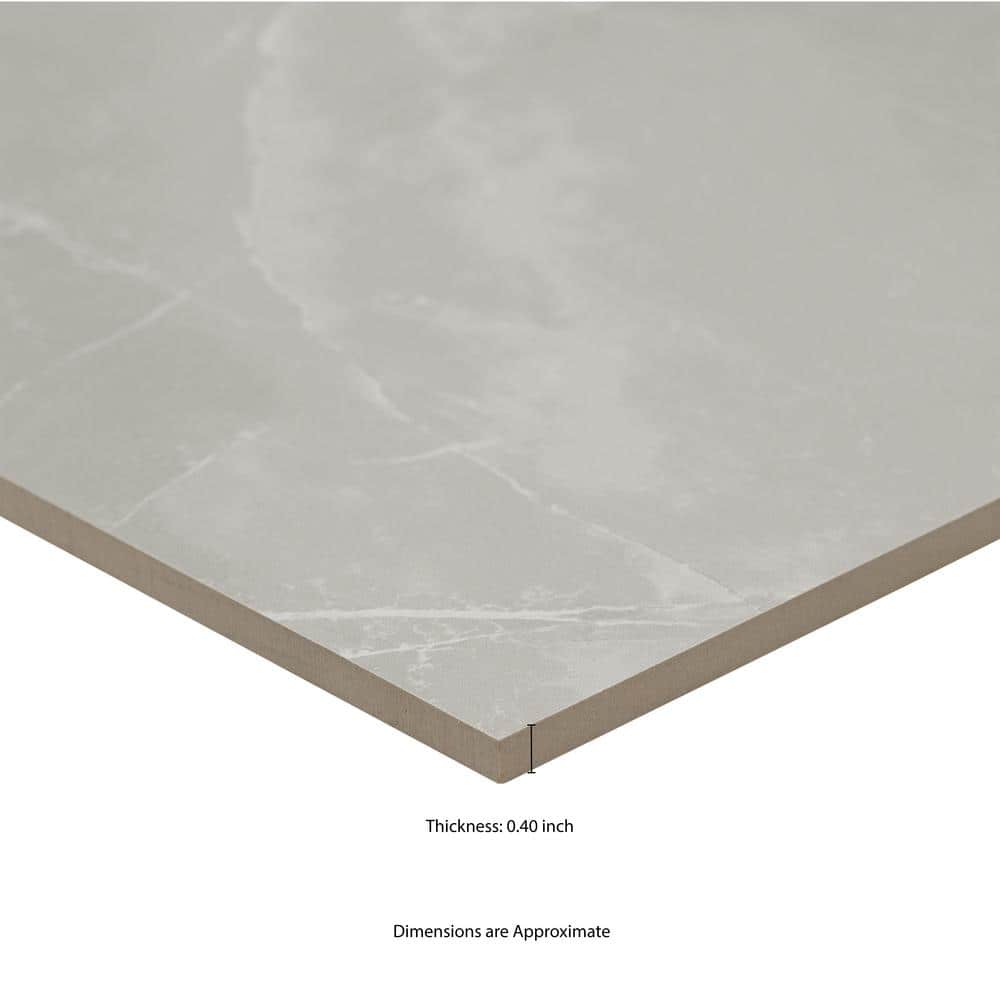 Madison Celeste 24 in. x 24 in. Polished Porcelain Stone Look Floor and Wall Tile (16 sq. ft./Case)