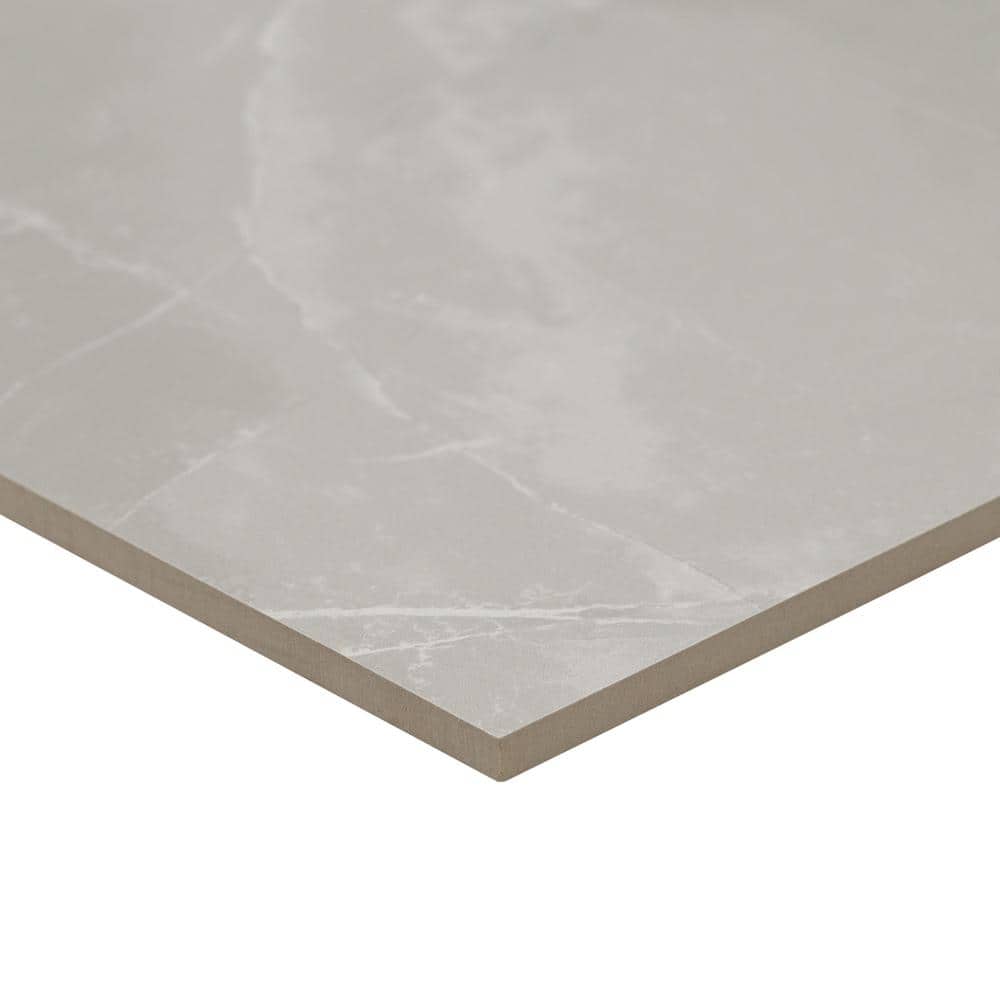 Madison Celeste 24 in. x 24 in. Polished Porcelain Stone Look Floor and Wall Tile (16 sq. ft./Case)