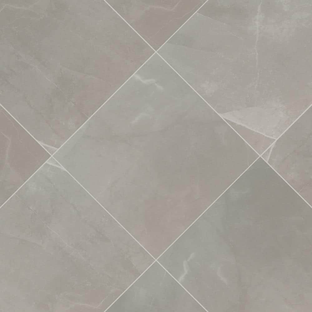 Madison Celeste 24 in. x 24 in. Polished Porcelain Stone Look Floor and Wall Tile (16 sq. ft./Case)