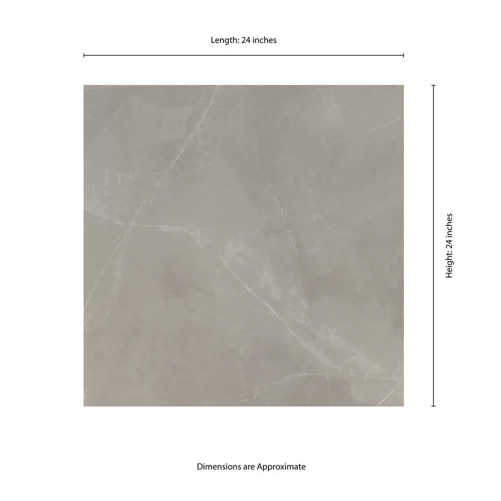 Madison Celeste 24 in. x 24 in. Polished Porcelain Stone Look Floor and Wall Tile (16 sq. ft./Case)