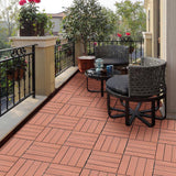 Tidoin Outdoor 1 ft. x 1 ft. Composite Interlocking Tile Deck Tile in Mahogany(20 Per Box)