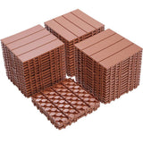 Tidoin Outdoor 1 ft. x 1 ft. Composite Interlocking Tile Deck Tile in Mahogany(44 Per Box)