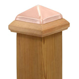 Protectyte Miterless 4 in. x 4 in. Untreated Wood Slip Over Fence Post Cap with Copper Pyramid