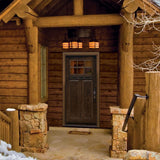 37.5 in. x 81.625 in. 6 Lite Craftsman Stained Chestnut Mahogany Left-Hand Inswing Fiberglass Prehung Front Door