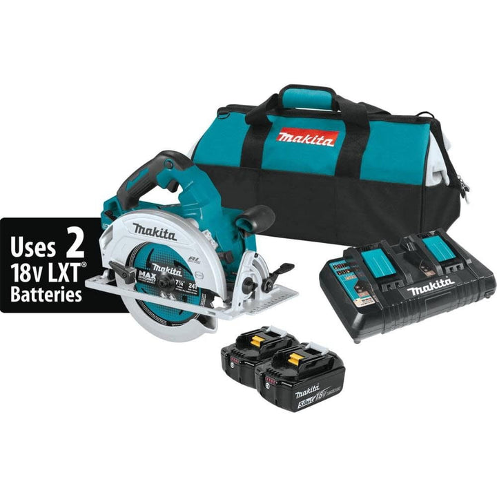 Makita 18V X2 LXT (36V) Brushless Cordless 7-1/4 in. Circular Saw Kit, 5.0Ah + Bonus 18V LXT 5.0Ah Battery Pack