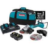 Makita 18V X2 LXT Lithium‑Ion (36V) Brushless Cordless 9 in. Paddle Switch Cut‑Off/Angle Grinder Kit with Electric Brake, 5.0Ah