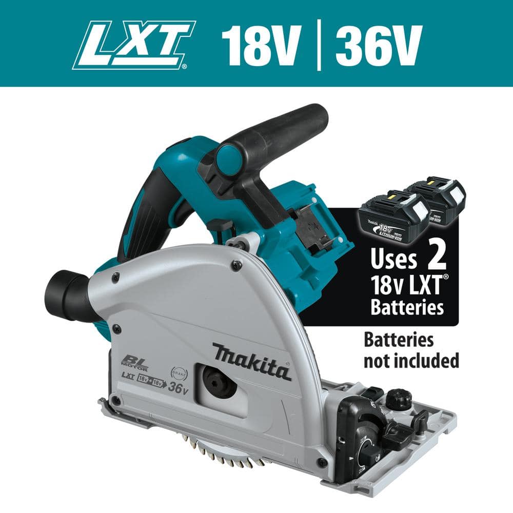 Makita 18V X2 LXT Lithium-Ion (36V) Brushless Cordless 6-1/2 in. Plunge Circular Saw (Tool Only) with 55T Carbide Blade