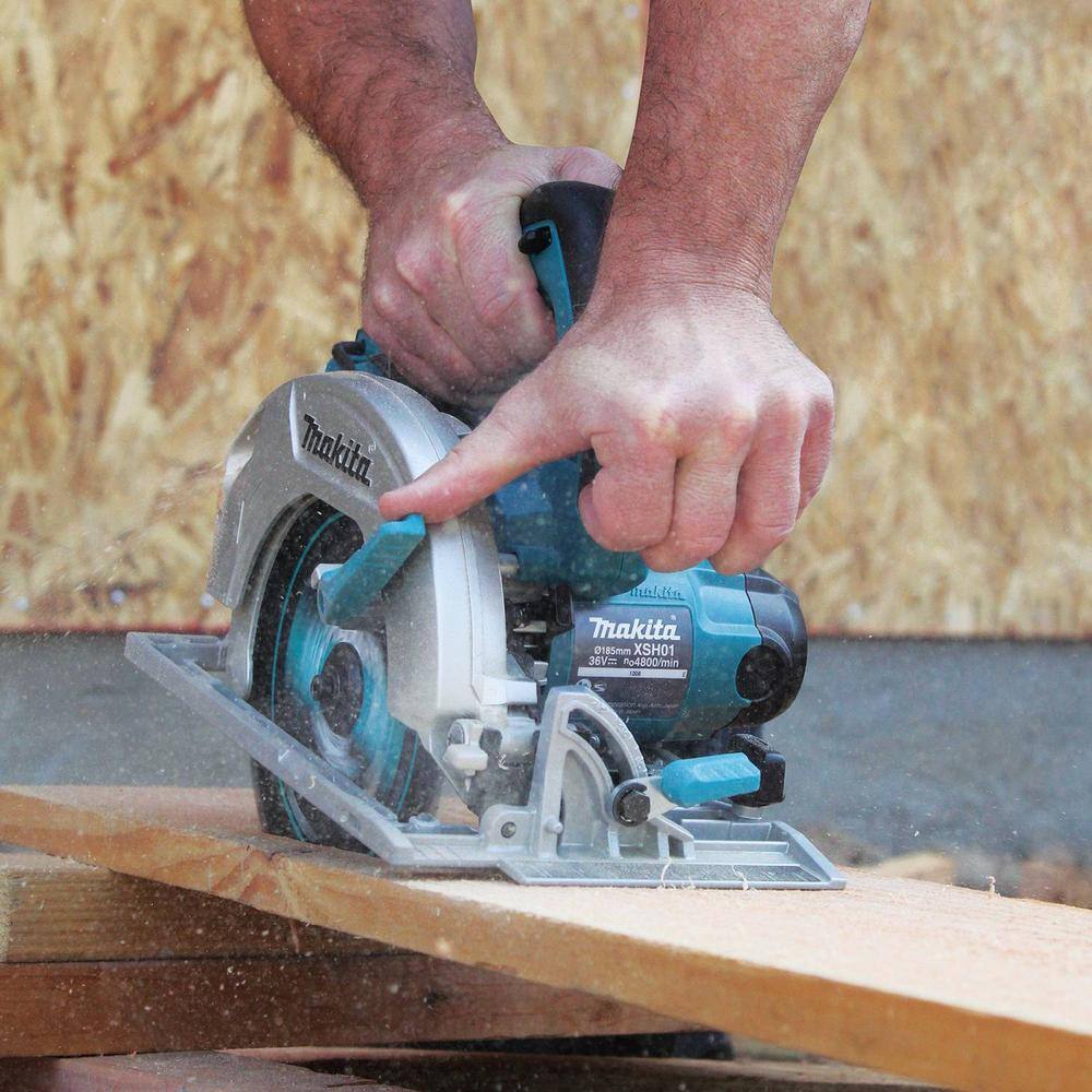 Makita 18V X2 LXT Lithium‑Ion (36V) Cordless 7‑1/4 in. Circular Saw, Tool Only, XSH01Z