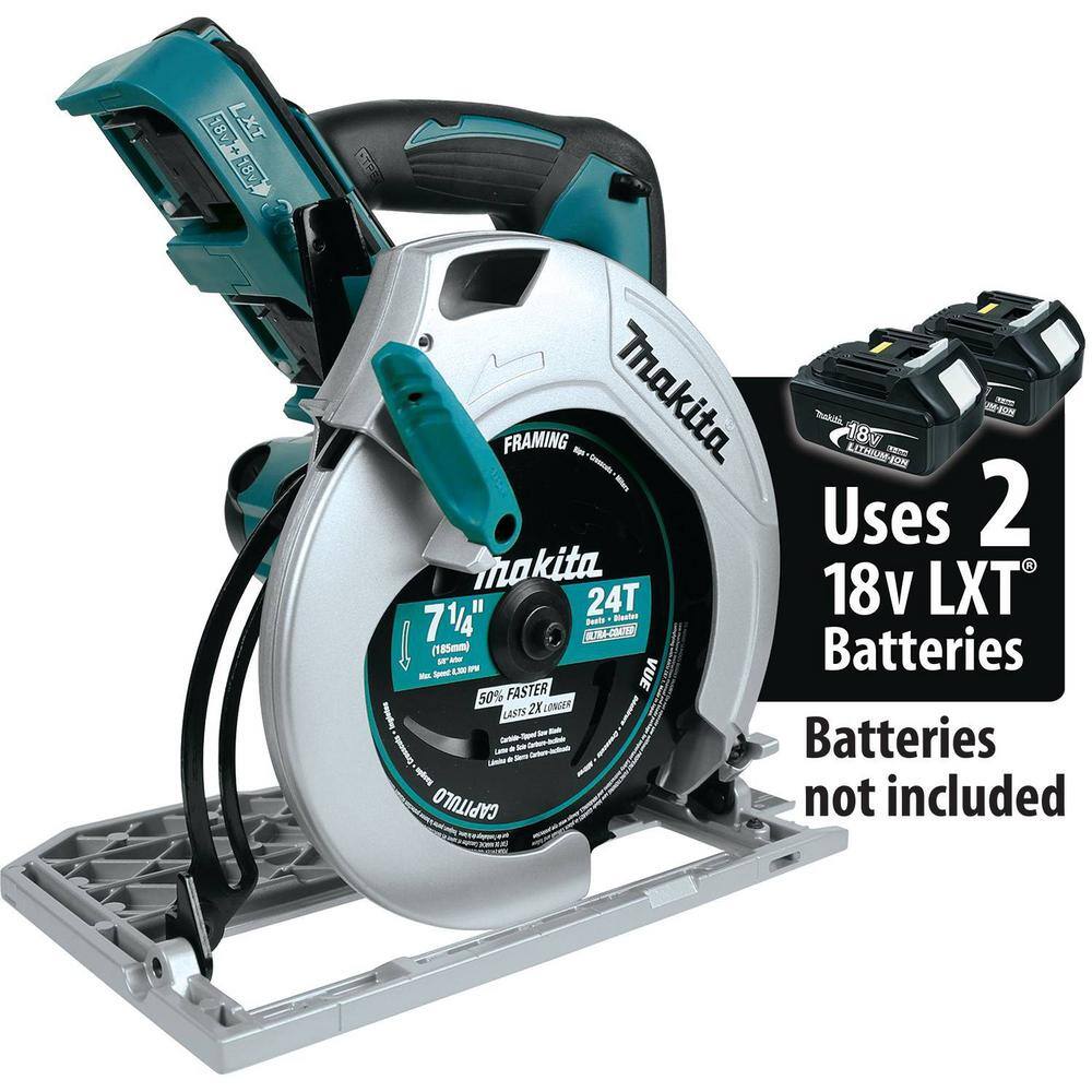 Makita 18V X2 LXT Lithium‑Ion (36V) Cordless 7‑1/4 in. Circular Saw, Tool Only, XSH01Z