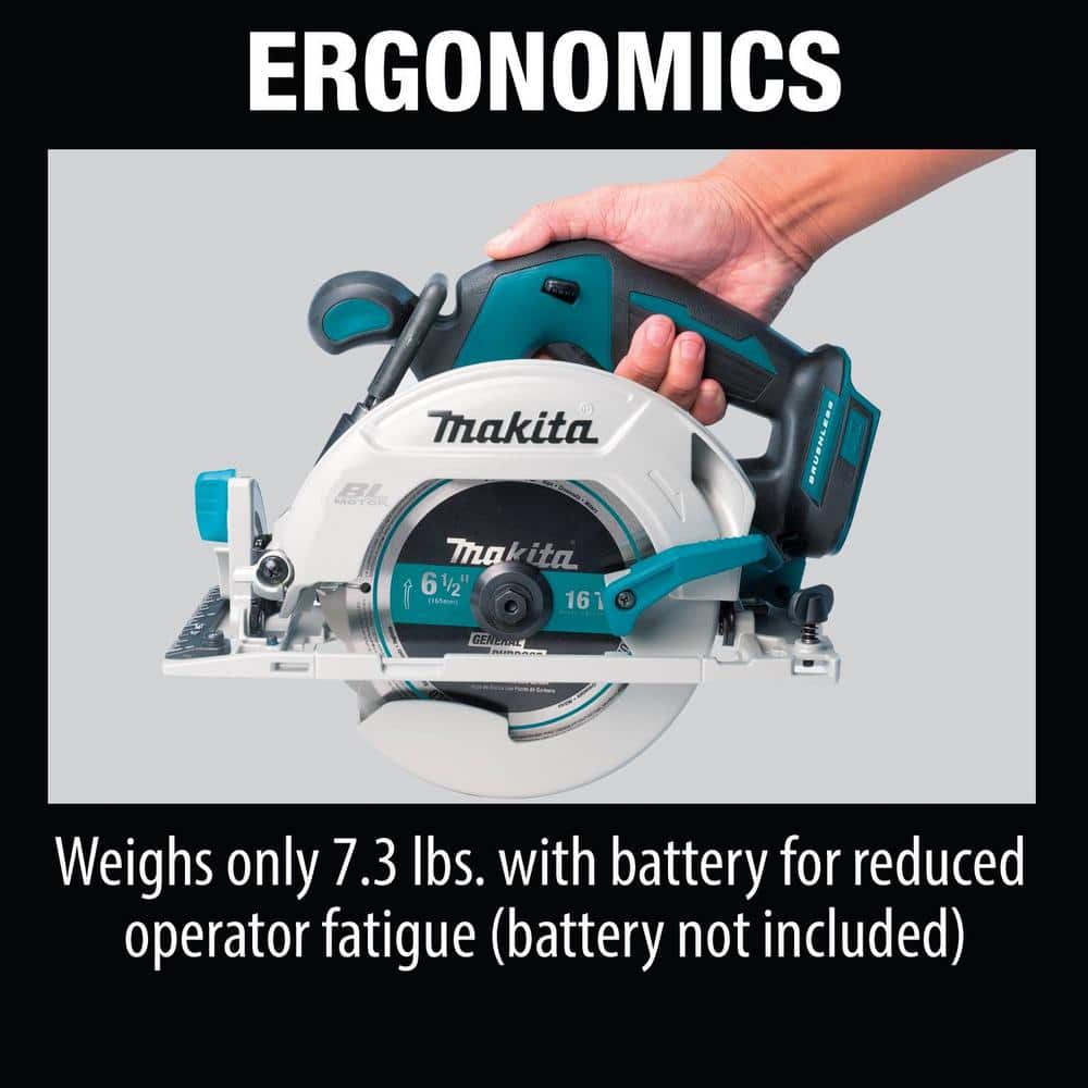 Makita 18V LXT Lithium-Ion Brushless Cordless 6-1/2 in. Circular Saw with Electric Brake and 24T Carbide Blade (Tool-Only)