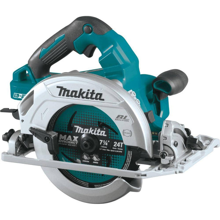 Makita 18V X2 LXT Lithium-Ion (36V) 7-1/4 in. Brushless Cordless Circular Saw, Guide Rail Compatible Base (Tool-Only)
