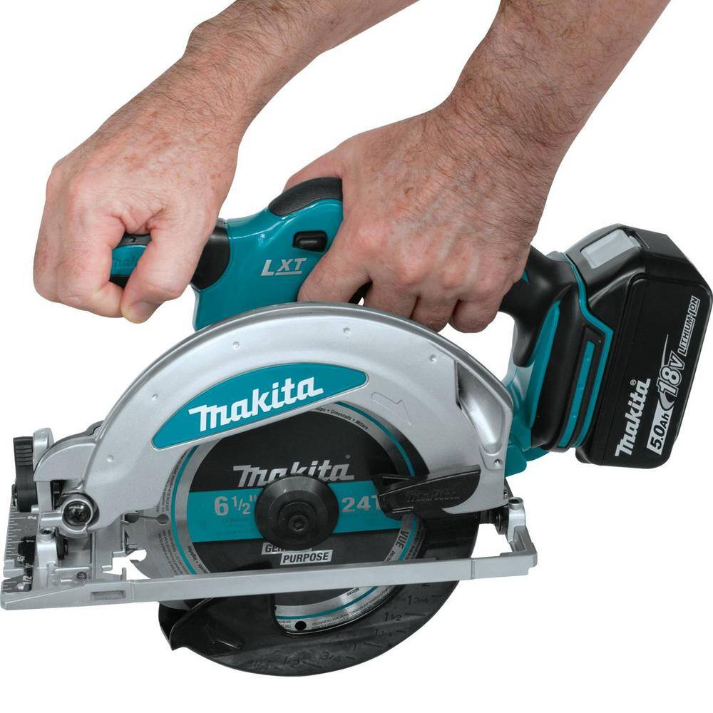 Makita 18-Volt 5.0 Ah LXT Lithium-Ion Cordless 6-1/2 in. Circular Saw Kit (XSS01T)
