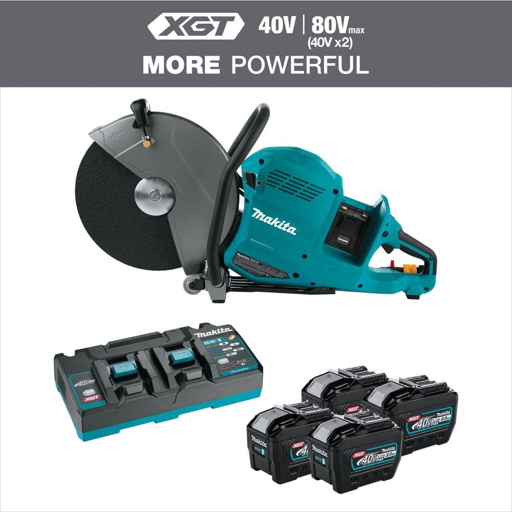 Makita 80V max (40V max X2) XGT Brushless Cordless 14 in. Power Cutter Kit with 4 Batteries (8.0Ah)