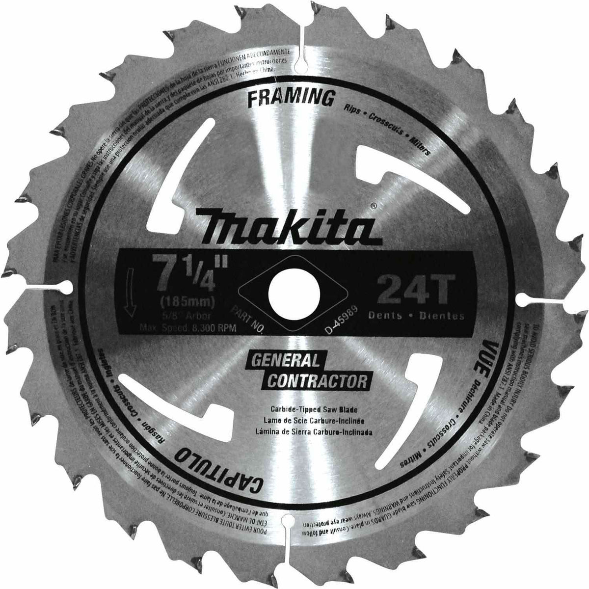Makita Carbide-Tipped Circular Saw Blade 7-1/4" 24T 10/Pack