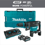 Makita 40V max X2 XGT 80V max Brushless Cordless 28 lb. AVT Demolition Hammer Kit, AWS 4.0Ah