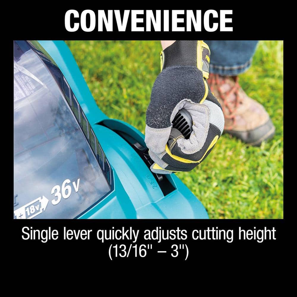 Makita 18V X2 (36V) LXT Cordless 17 in. Residential Lawn Mower Kit (5.0Ah) with bonus 18V LXT 20 L.E.D. Work Light, Light Only