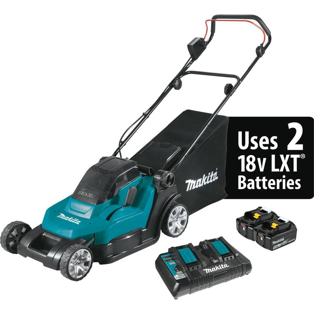 Makita 18V X2 (36V) LXT Cordless 17 in. Residential Lawn Mower Kit (5.0Ah) with 18V LXT Grass Shear, Tool Only