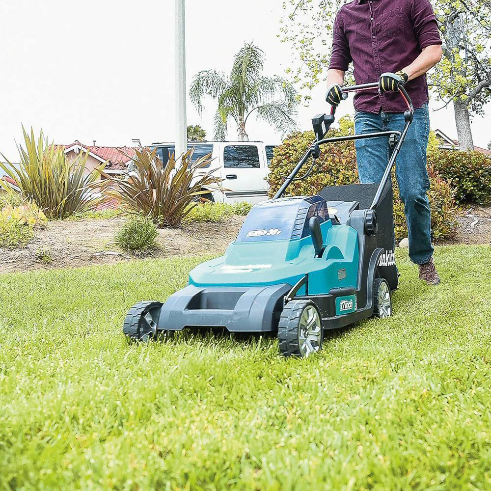 Makita 18V X2 (36V) LXT Cordless 17 in. Residential Lawn Mower Kit (5.0Ah) with 18V LXT Grass Shear, Tool Only