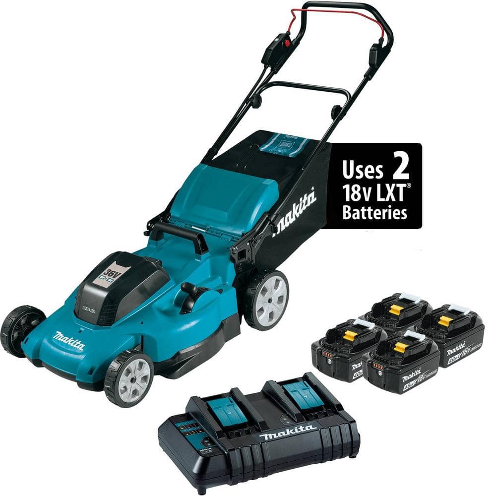 Makita 18V X2 (36V) LXT Lithium-Ion Cordless 21 in. Walk Behind Lawn Mower Kit w/4 batteries (4.0Ah)