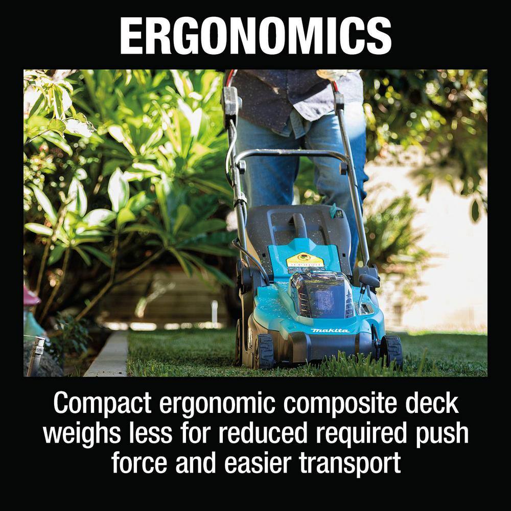 Makita 13 in. 18V LXT Lithium-Ion Cordless Walk Behind Push Lawn Mower Kit (4.0Ah)