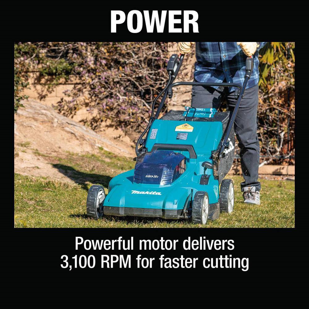 Makita 18V X2 (36V) LXT Lithium-Ion Cordless 19 in. Walk Behind Lawn Mower Kit w/4 batteries (4.0Ah)