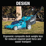 Makita 18V X2 (36V) LXT Lithium-Ion Cordless 19 in. Walk Behind Lawn Mower Kit w/4 batteries (4.0Ah)